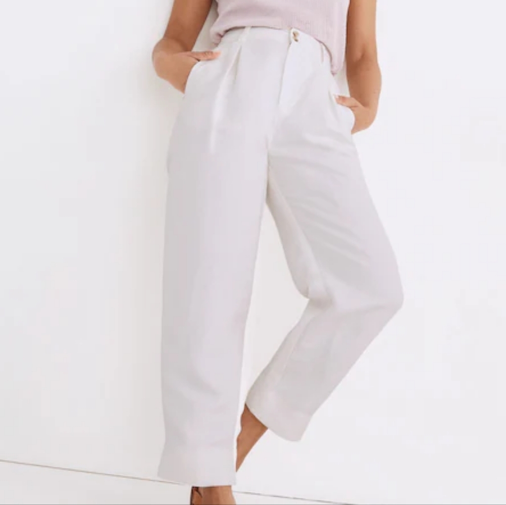Madewell Wide-Leg High-Rise Pants in White